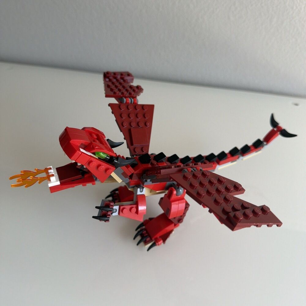 Lego Creator: Red Creatures 31032 Retired Complete Dragon Snake And Scorpion